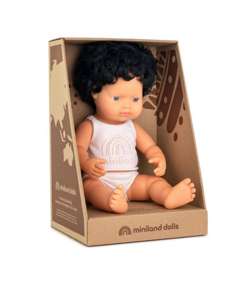 MINILAND Caucasian Boy Curly Black Hair 38cm ME31261