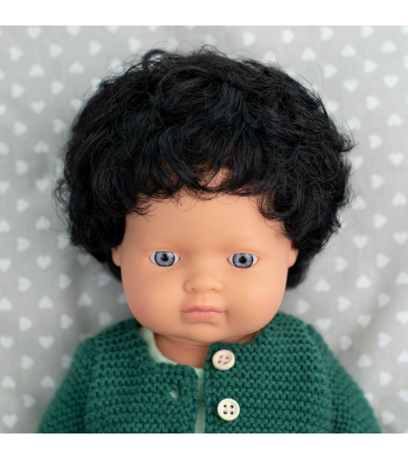 MINILAND Caucasian Boy Curly Black Hair 38cm ME31261