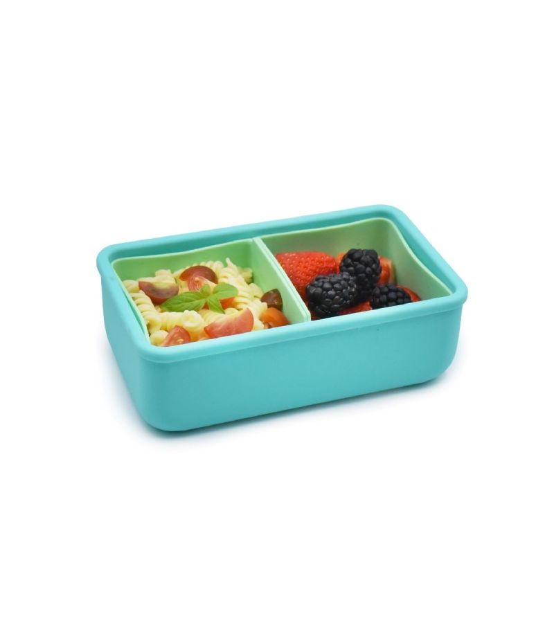 Melii – Bento Σιλικόνης 2 Θέσεων 700ml Blue/Mint MEL22310