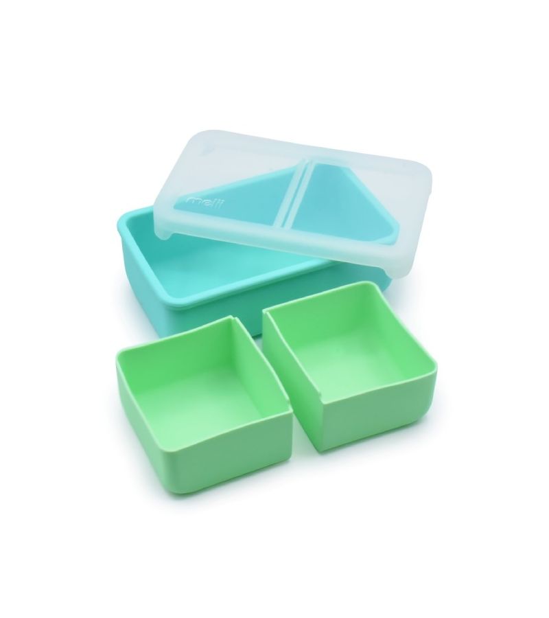 Melii – Bento Σιλικόνης 2 Θέσεων 700ml Blue/Mint MEL22310