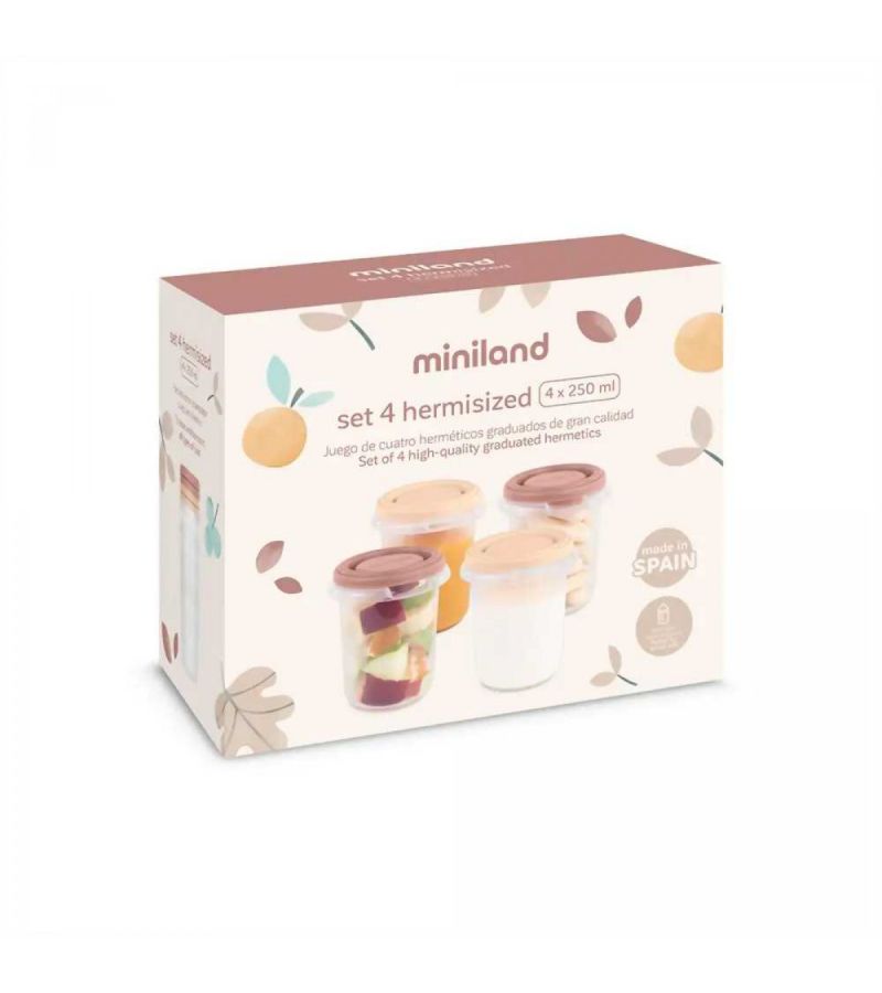 Σετ αποθήκευσης Set 4 Hermisized 250ml Valencia MINILAND ML89593