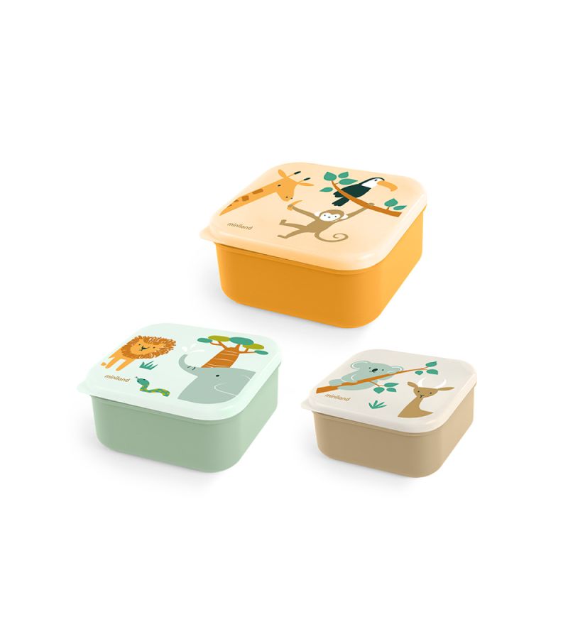 Σετ 3 Δοχεία Φαγητού SnackBox MINILAND Jungle ML89623