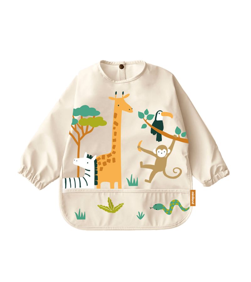 Αδιάβροχη σαλιάρα με μακρύ μανίκι Soft Biby MINILAND Jungle ML89625