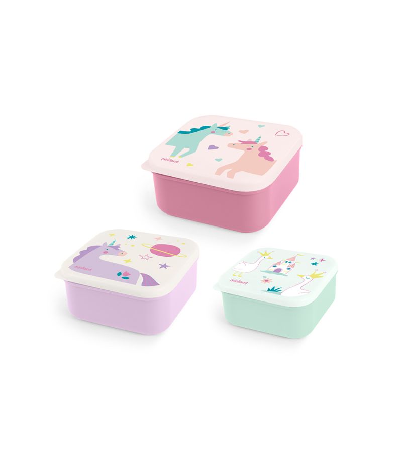 Σετ 3 Δοχεία Φαγητού SnackBox MINILAND Fantasy ML89646