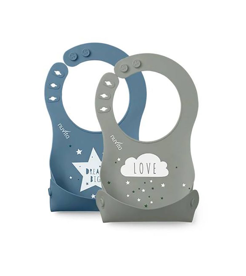 Σαλιάρες Σιλικόνης Roll Up σετ 2 τμχ NUVITA 4370 Blue-Green NU-PPPL0145