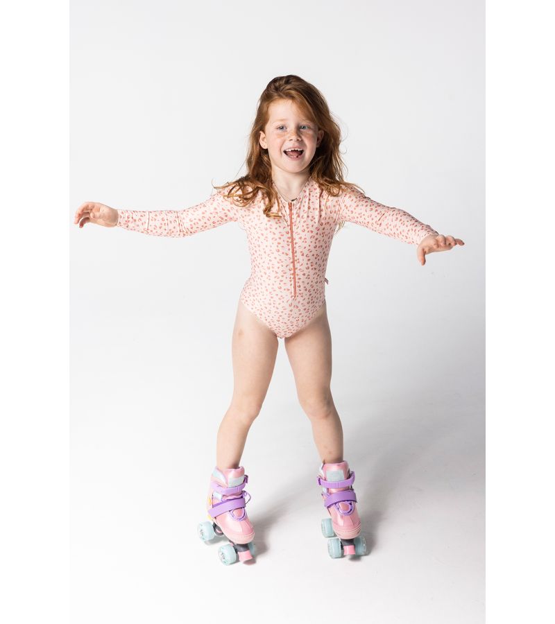 Ολόσωμο μαγιό με UV προστασία κ μακριά μανίκια SWIM ESSENTIALS Old Pink Leopard SWE-2020SE510