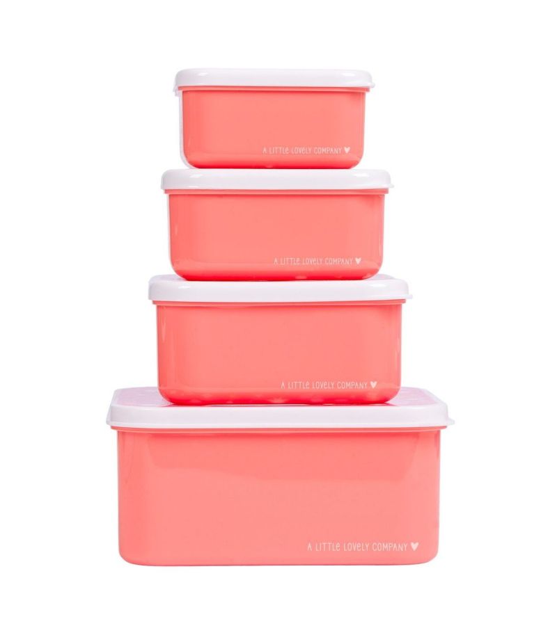 Σετ 4 δοχεία φαγητού Lunch & Snack Box Fun A LITTLE LOVELY COMPANY SBSEFU75
