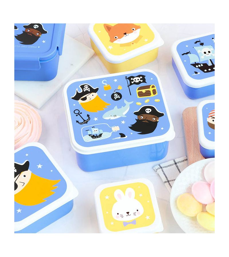 Σετ 4 δοχεία φαγητού Lunch & Snack Box Pirates A LITTLE LOVELY COMPANY SBSEPI80