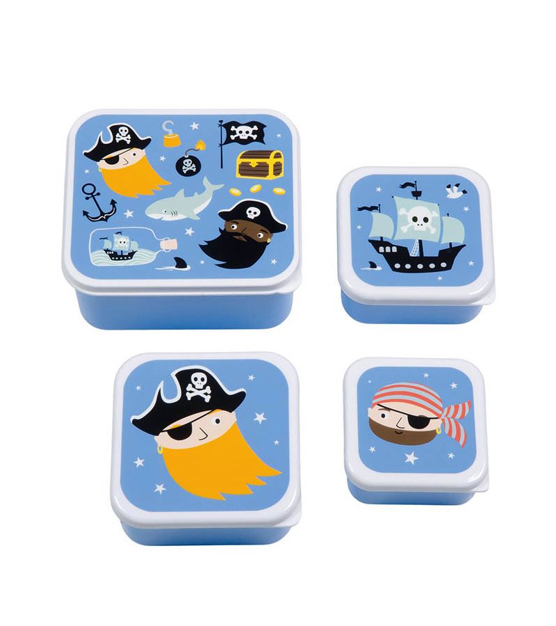 Σετ 4 δοχεία φαγητού Lunch & Snack Box Pirates A LITTLE LOVELY COMPANY SBSEPI80