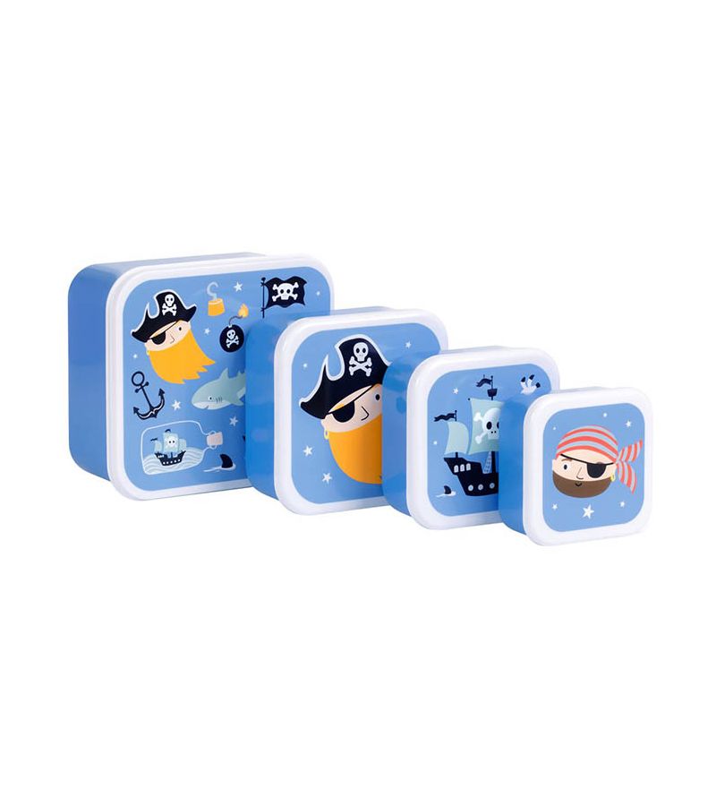 Σετ 4 δοχεία φαγητού Lunch & Snack Box Pirates A LITTLE LOVELY COMPANY SBSEPI80