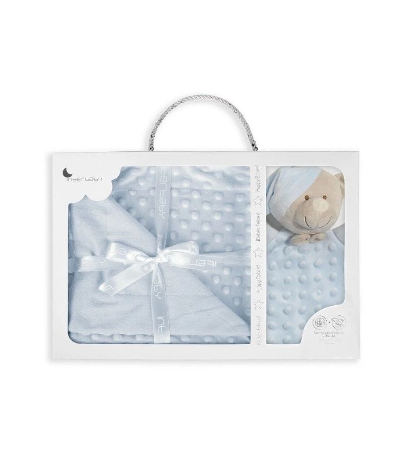 Interbaby Bear Κουβέρτα Αγκαλιάς 80X110 & Dou Dou Blue PD001A