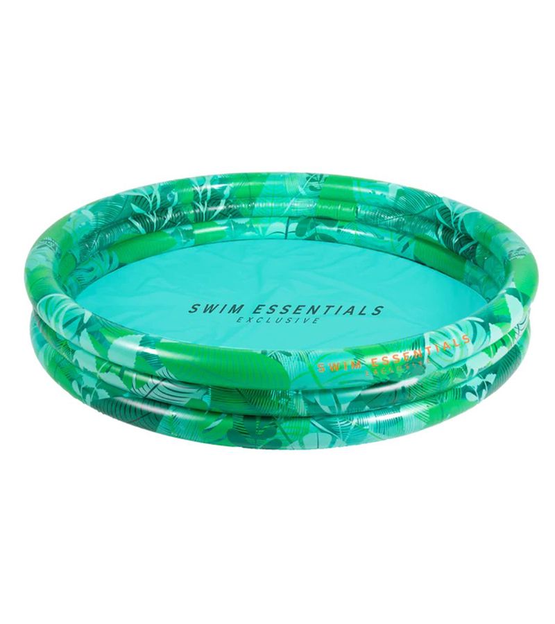 SWIM ESSENTIALS Φουσκωτή πισίνα Ø150εκ. με δύο αεροθαλάμους για μωρά από 3 ετών - Green Tropical SWE-2020SE115