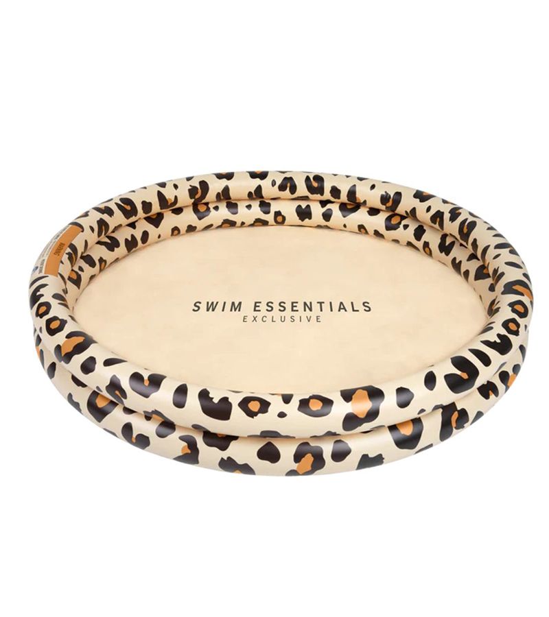 SWIM ESSENTIALS Φουσκωτή πισίνα Ø100εκ. με δύο αεροθαλάμους για μωρά από 1 έτους - Beige Leopard SWE-2020SE128