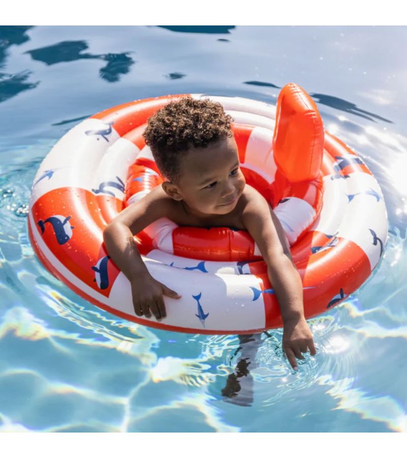 SWIM ESSENTIALS Σωσίβιο Ø69εκ. για μωρά από 0-1 ετών - Red-white Whale Life Boy SWE-2020SE153