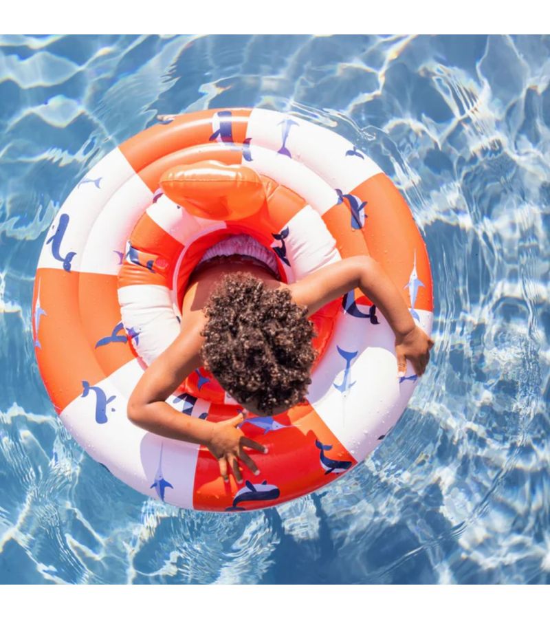 SWIM ESSENTIALS Σωσίβιο Ø69εκ. για μωρά από 0-1 ετών - Red-white Whale Life Boy SWE-2020SE153