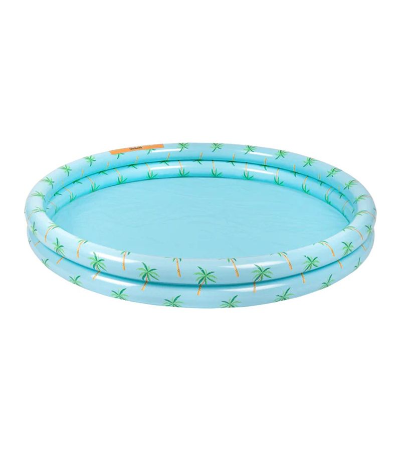 SWIM ESSENTIALS Φουσκωτή πισίνα Ø100εκ. με δύο αεροθαλάμους για μωρά από 1 έτους - Palm Tree SWE-2020SE158