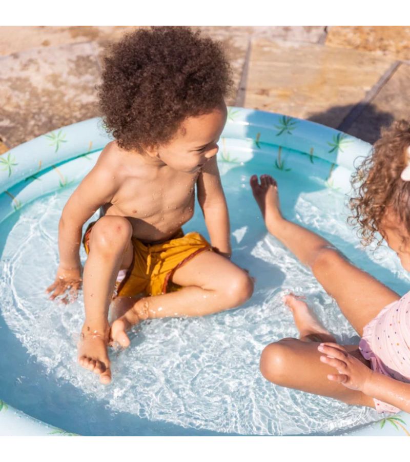 SWIM ESSENTIALS Φουσκωτή πισίνα Ø100εκ. με δύο αεροθαλάμους για μωρά από 1 έτους - Palm Tree SWE-2020SE158
