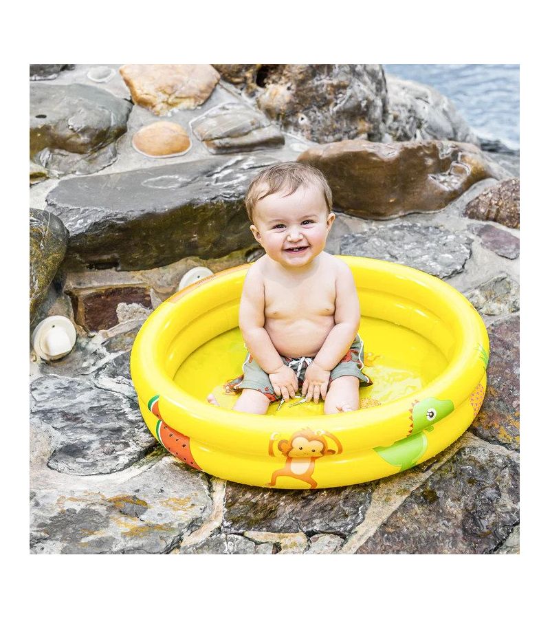 SWIM ESSENTIALS Φουσκωτή πισίνα Ø60εκ. με δύο αεροθαλάμους για μωρά από 0 μηνών - Yellow SWE-2020SE29