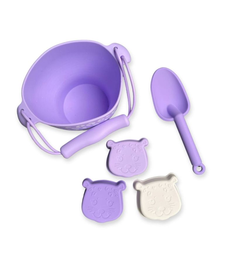 SWIM ESSENTIALS Σετ με παιχνίδια άμμου-Κουβαδάκι-Φτυάρι-Καλούπια-Lila Leopard SWE-2023SE1394