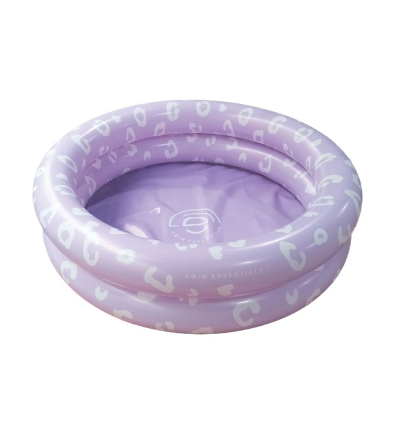 SWIM ESSENTIALS Φουσκωτή πισίνα Ø60εκ. με δύο αεροθαλάμους για μωρά από 0 μηνών - Lila Leopard SWE-2023SE880
