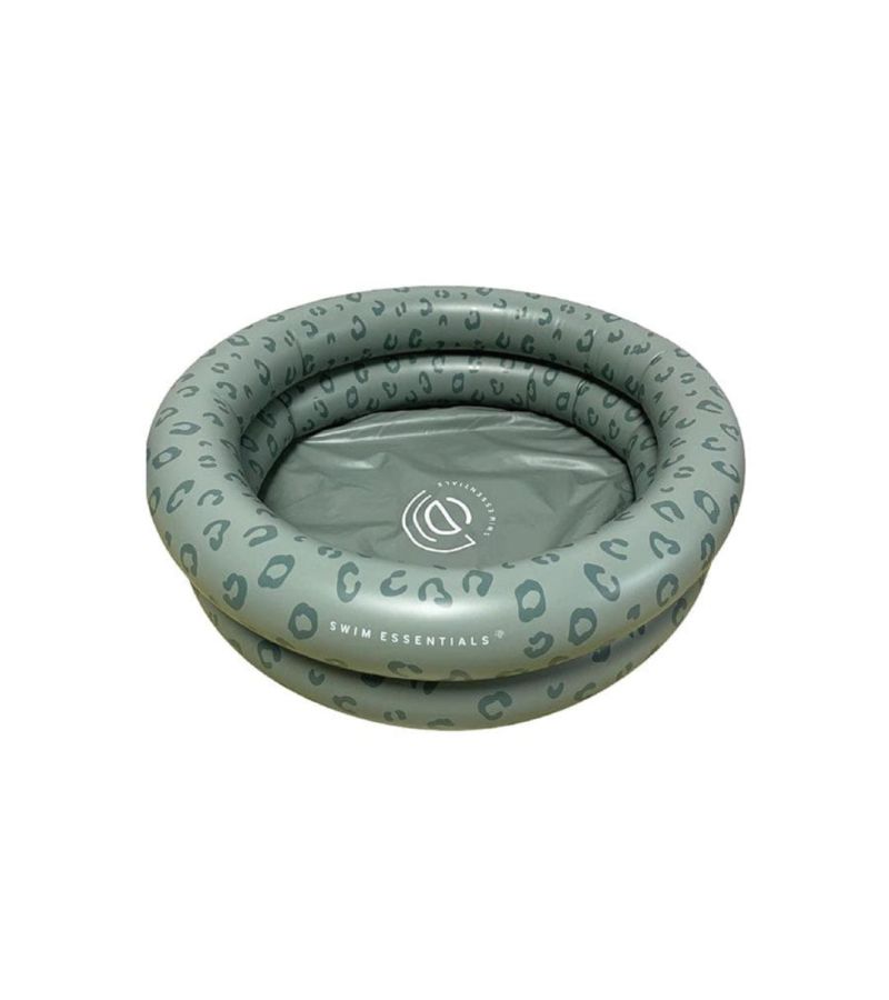 SWIM ESSENTIALS Φουσκωτή πισίνα Ø60εκ. με δύο αεροθαλάμους για μωρά από 0 μηνών - Green Leopard SWE-2023SE881
