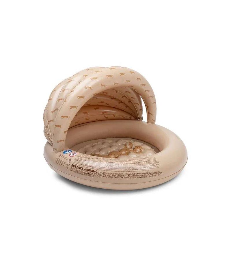SWIM ESSENTIALS Φουσκωτή πισίνα  με σκίαστρο Ø100εκ. για μωρά από 1 έτους - Βrown Leopard SWE-2024SE1020