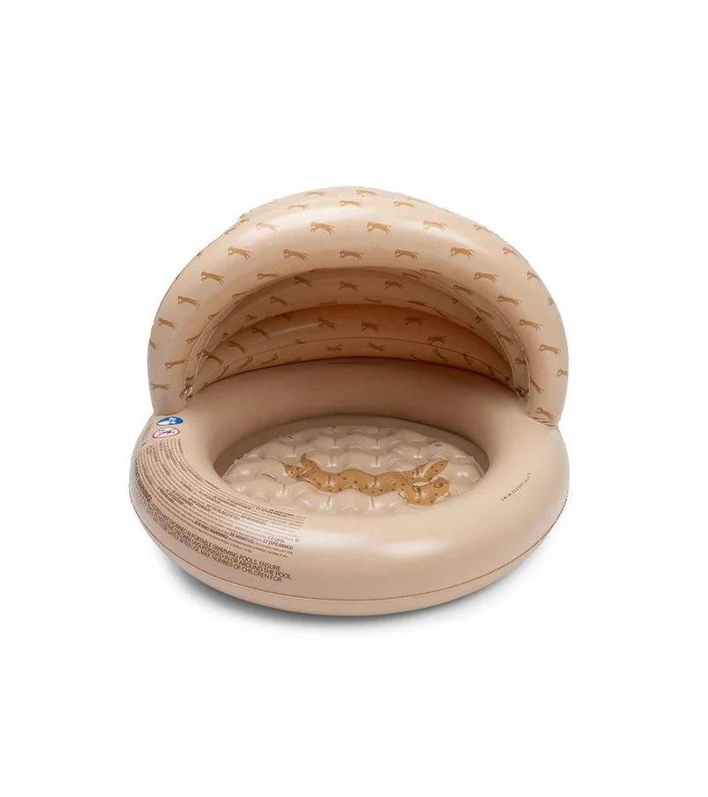 SWIM ESSENTIALS Φουσκωτή πισίνα  με σκίαστρο Ø100εκ. για μωρά από 1 έτους - Βrown Leopard SWE-2024SE1020
