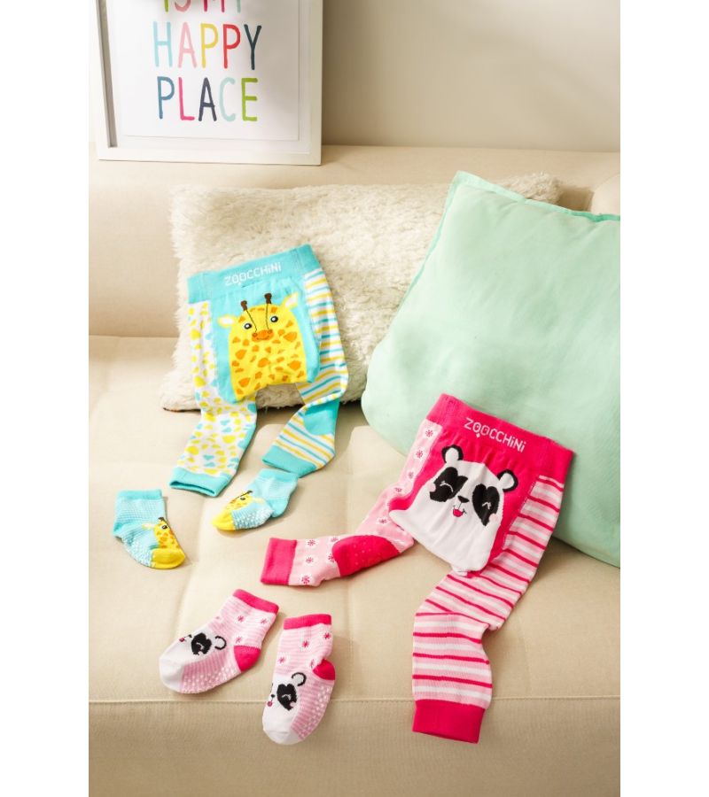 ZOOCCHINI Crawler Pants & Socks Set – Giraffe
