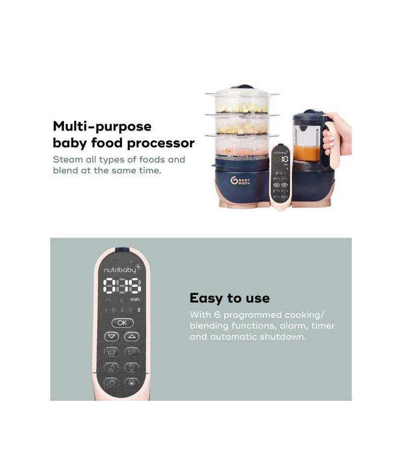 Ατμομάγειρας BABYMOOV 6in1 Nutribaby (+) XL + recipe book 500Watt A001127