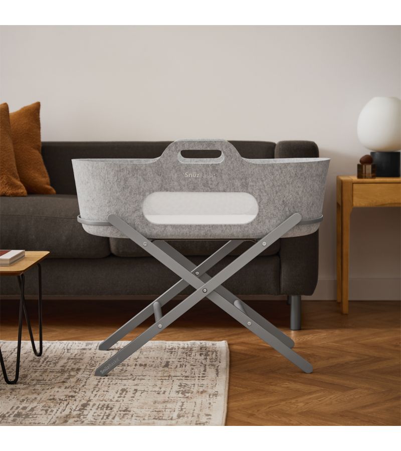 SNUZ ΚΑΛΑΘΟΥΝΑ SNUZBASKIT LIGHT GREY & ΞΥΛΙΝΗ ΒΑΣΗ DOVE GSFSB001AA