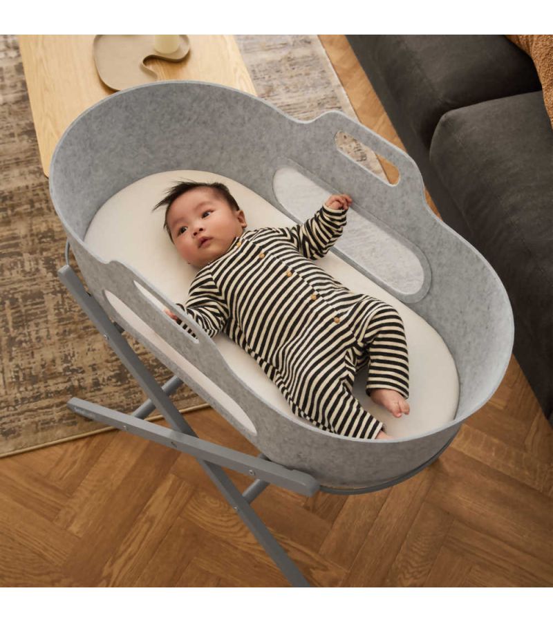 SNUZ ΚΑΛΑΘΟΥΝΑ SNUZBASKIT LIGHT GREY & ΞΥΛΙΝΗ ΒΑΣΗ DOVE GSFSB001AA