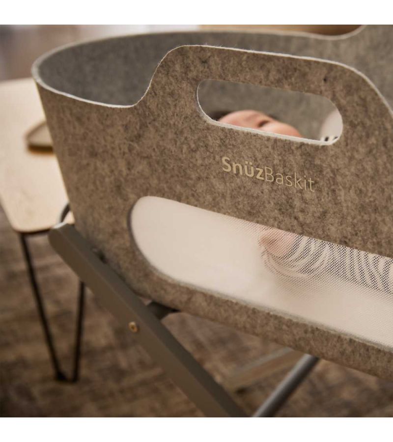SNUZ ΚΑΛΑΘΟΥΝΑ SNUZBASKIT LIGHT GREY & ΞΥΛΙΝΗ ΒΑΣΗ DOVE GSFSB001AA
