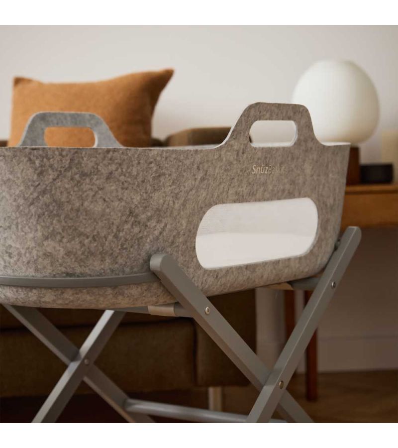 SNUZ ΚΑΛΑΘΟΥΝΑ SNUZBASKIT LIGHT GREY & ΞΥΛΙΝΗ ΒΑΣΗ DOVE GSFSB001AA
