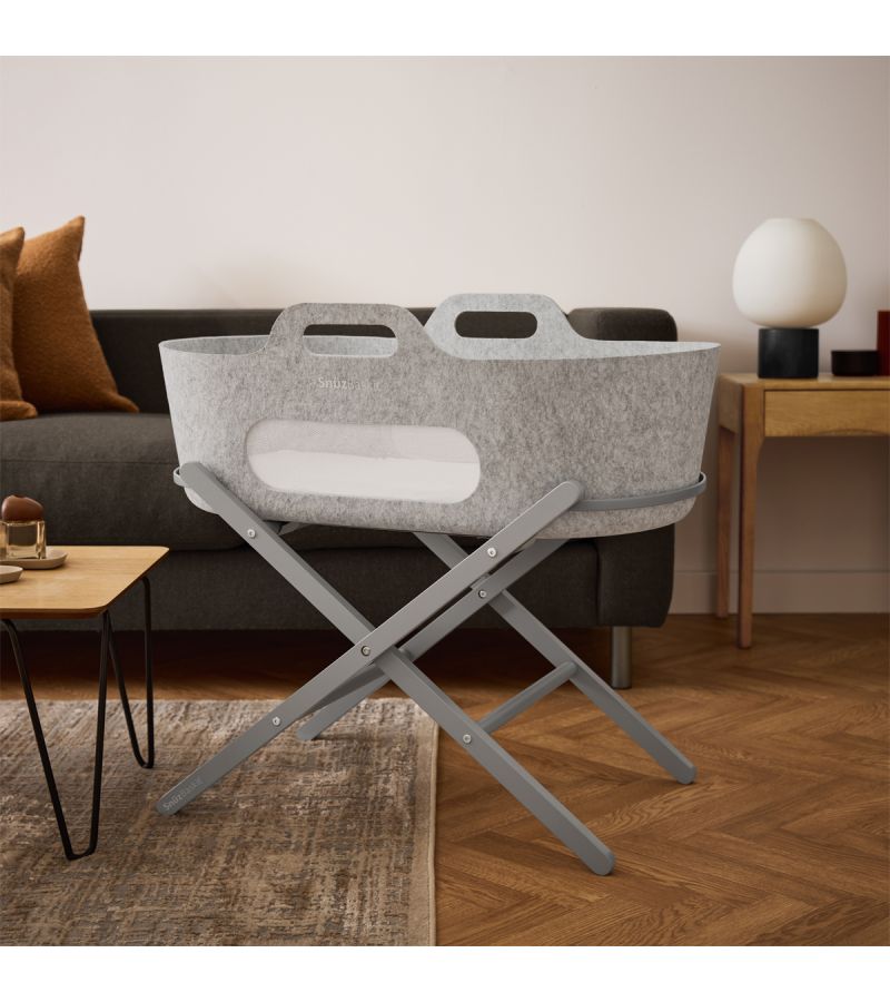 SNUZ ΚΑΛΑΘΟΥΝΑ SNUZBASKIT LIGHT GREY & ΞΥΛΙΝΗ ΒΑΣΗ DOVE GSFSB001AA