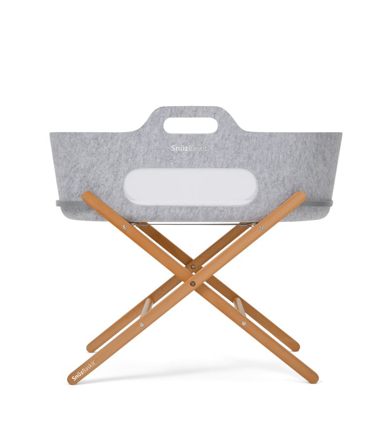 SNUZ ΚΑΛΑΘΟΥΝΑ SNUZBASKIT LIGHT GREY & ΞΥΛΙΝΗ ΒΑΣΗ NATURAL GSFSB001AB