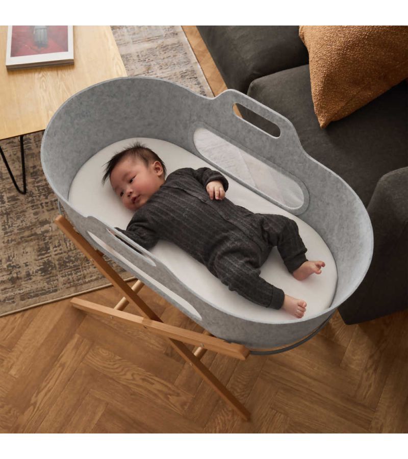 SNUZ ΚΑΛΑΘΟΥΝΑ SNUZBASKIT LIGHT GREY & ΞΥΛΙΝΗ ΒΑΣΗ NATURAL GSFSB001AB