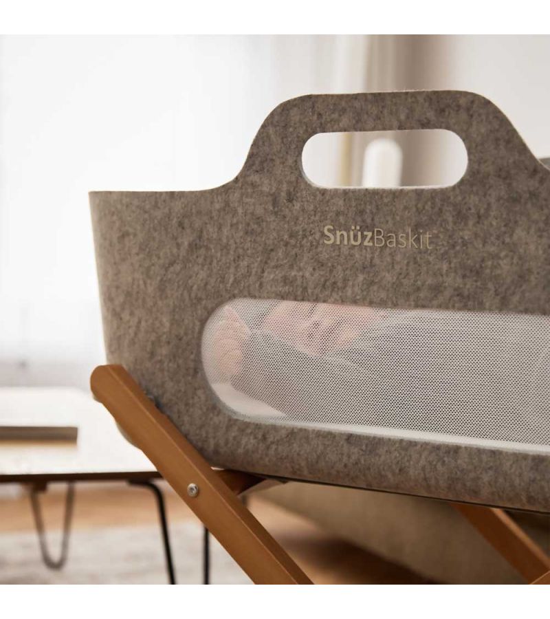 SNUZ ΚΑΛΑΘΟΥΝΑ SNUZBASKIT LIGHT GREY & ΞΥΛΙΝΗ ΒΑΣΗ NATURAL GSFSB001AB