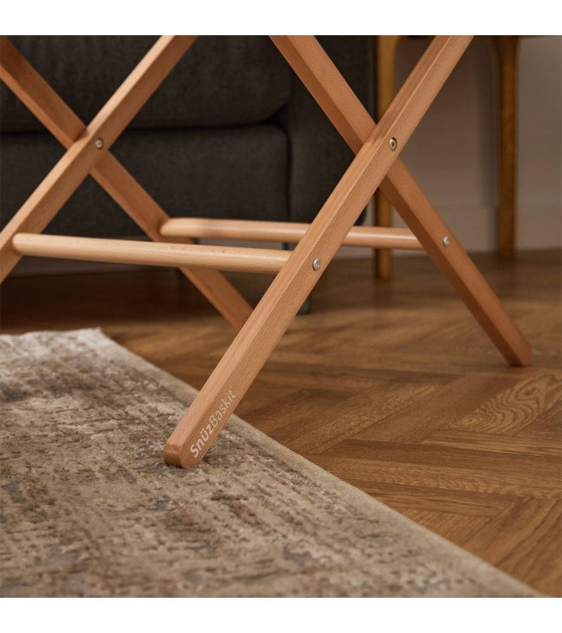 SNUZ ΚΑΛΑΘΟΥΝΑ SNUZBASKIT LIGHT GREY & ΞΥΛΙΝΗ ΒΑΣΗ NATURAL GSFSB001AB