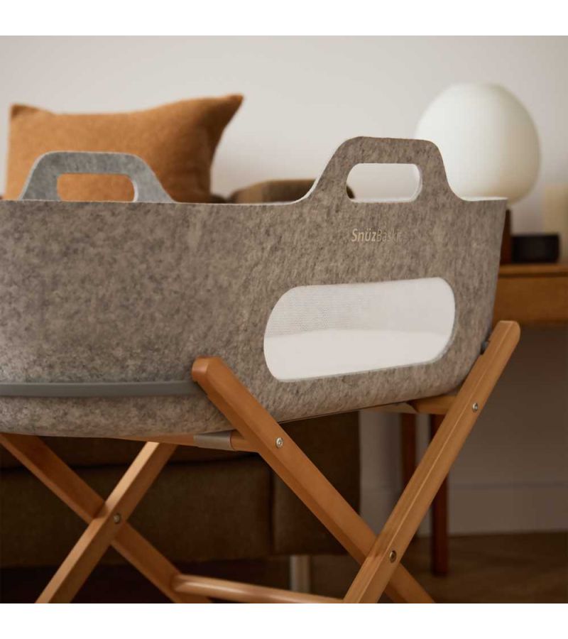 SNUZ ΚΑΛΑΘΟΥΝΑ SNUZBASKIT LIGHT GREY & ΞΥΛΙΝΗ ΒΑΣΗ NATURAL GSFSB001AB