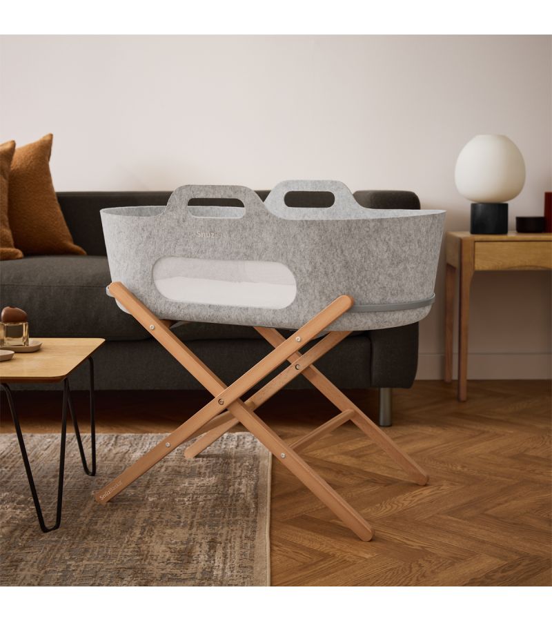 SNUZ ΚΑΛΑΘΟΥΝΑ SNUZBASKIT LIGHT GREY & ΞΥΛΙΝΗ ΒΑΣΗ NATURAL GSFSB001AB