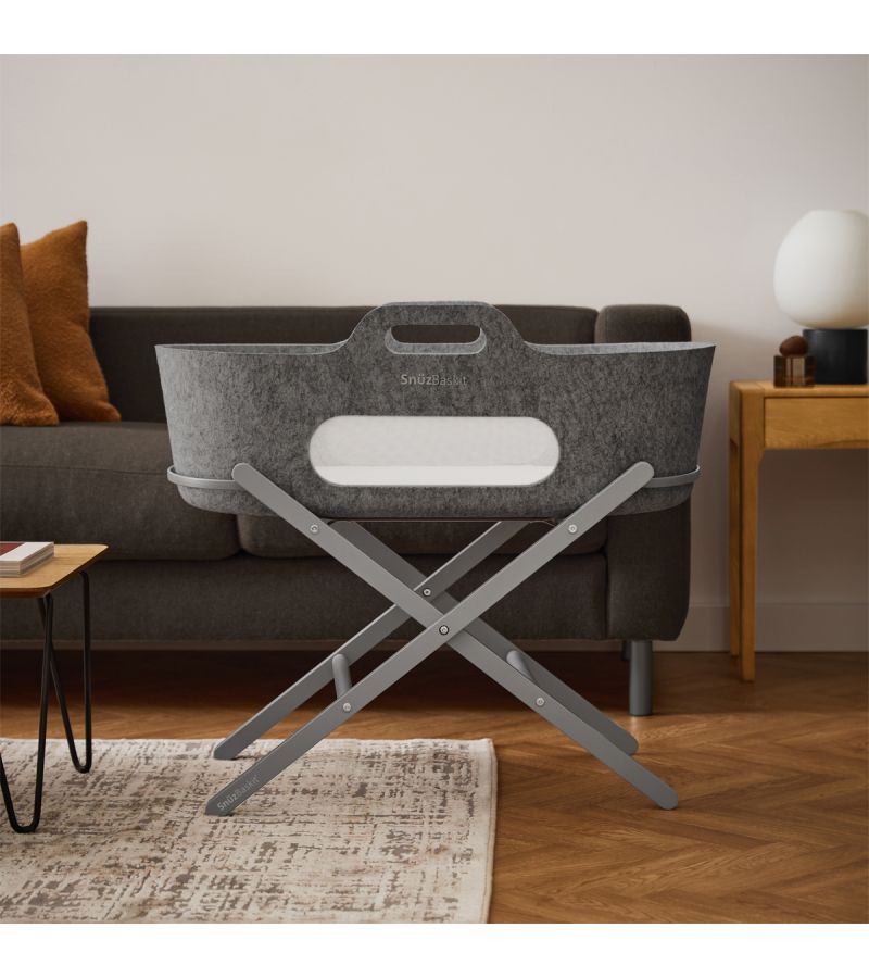 SNUZ ΚΑΛΑΘΟΥΝΑ SNUZBASKIT DARK GREY & ΞΥΛΙΝΗ ΒΑΣΗ DOVE GSFSB001BA