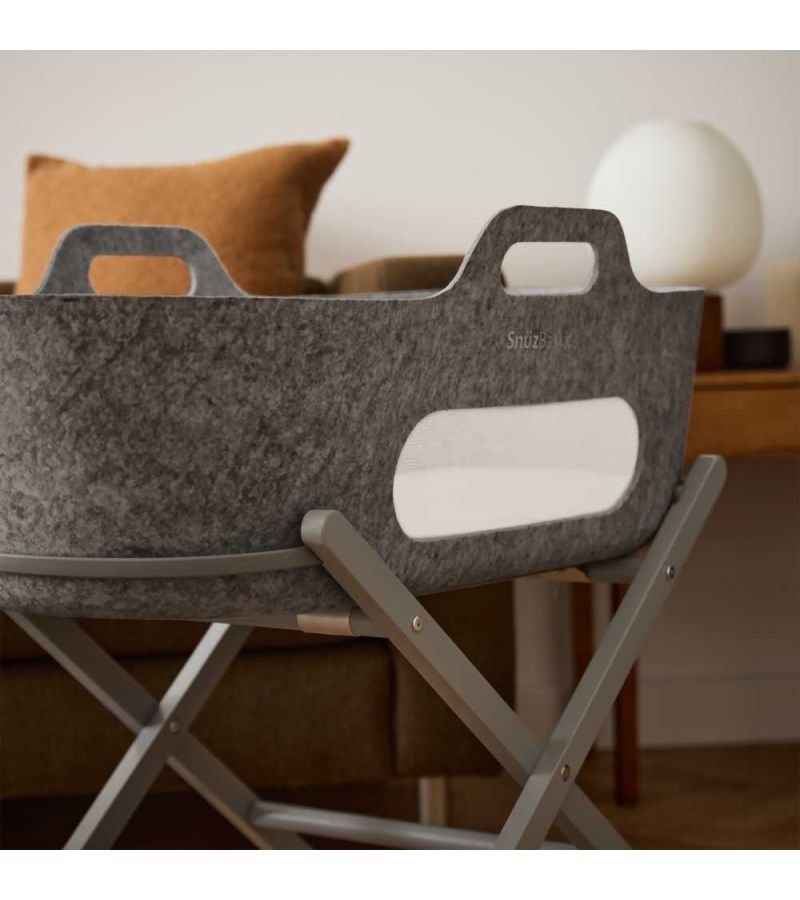 SNUZ ΚΑΛΑΘΟΥΝΑ SNUZBASKIT DARK GREY & ΞΥΛΙΝΗ ΒΑΣΗ DOVE GSFSB001BA
