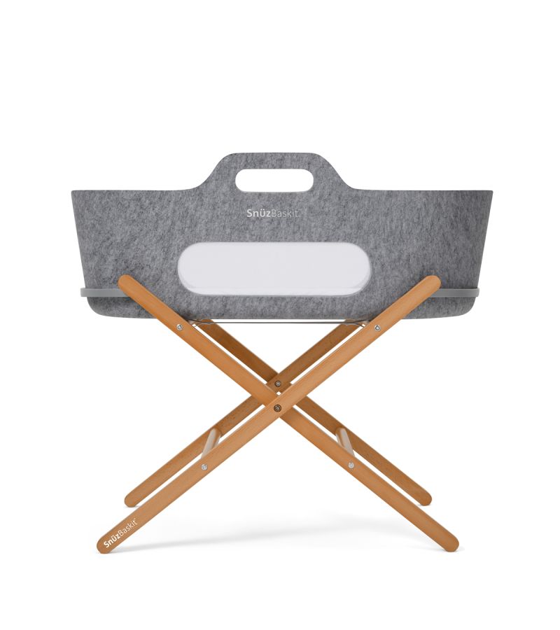 SNUZ ΚΑΛΑΘΟΥΝΑ SNUZBASKIT DARK GREY & ΞΥΛΙΝΗ ΒΑΣΗ NATURAL GSFSB001BB