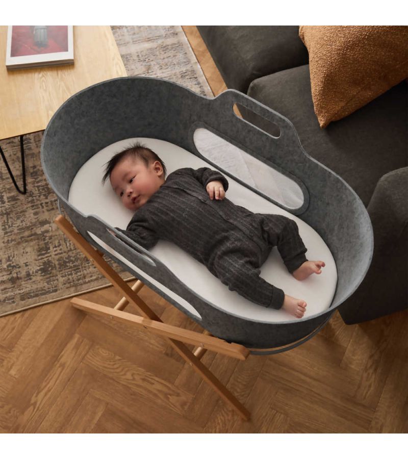 SNUZ ΚΑΛΑΘΟΥΝΑ SNUZBASKIT DARK GREY & ΞΥΛΙΝΗ ΒΑΣΗ NATURAL GSFSB001BB