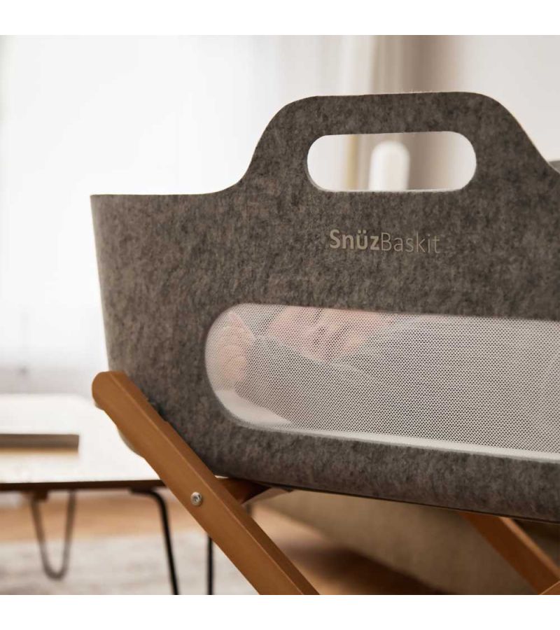 SNUZ ΚΑΛΑΘΟΥΝΑ SNUZBASKIT DARK GREY & ΞΥΛΙΝΗ ΒΑΣΗ NATURAL GSFSB001BB