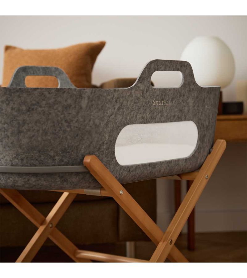 SNUZ ΚΑΛΑΘΟΥΝΑ SNUZBASKIT DARK GREY & ΞΥΛΙΝΗ ΒΑΣΗ NATURAL GSFSB001BB