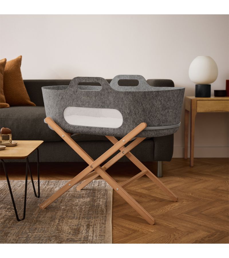 SNUZ ΚΑΛΑΘΟΥΝΑ SNUZBASKIT DARK GREY & ΞΥΛΙΝΗ ΒΑΣΗ NATURAL GSFSB001BB
