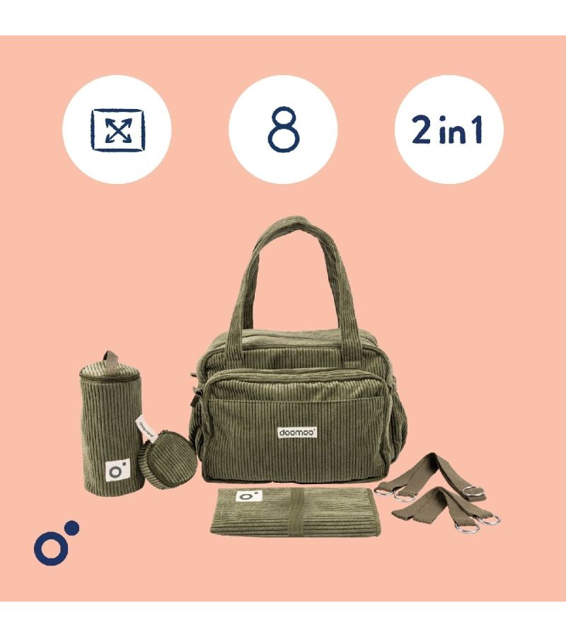 DOOMOO FLUFFY DIAPER BAG KAKHI - ΤΣΑΝΤΑ ΑΛΛΑΞΙΕΡΑ DMFY02