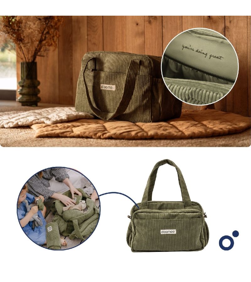 DOOMOO FLUFFY DIAPER BAG KAKHI - ΤΣΑΝΤΑ ΑΛΛΑΞΙΕΡΑ DMFY02
