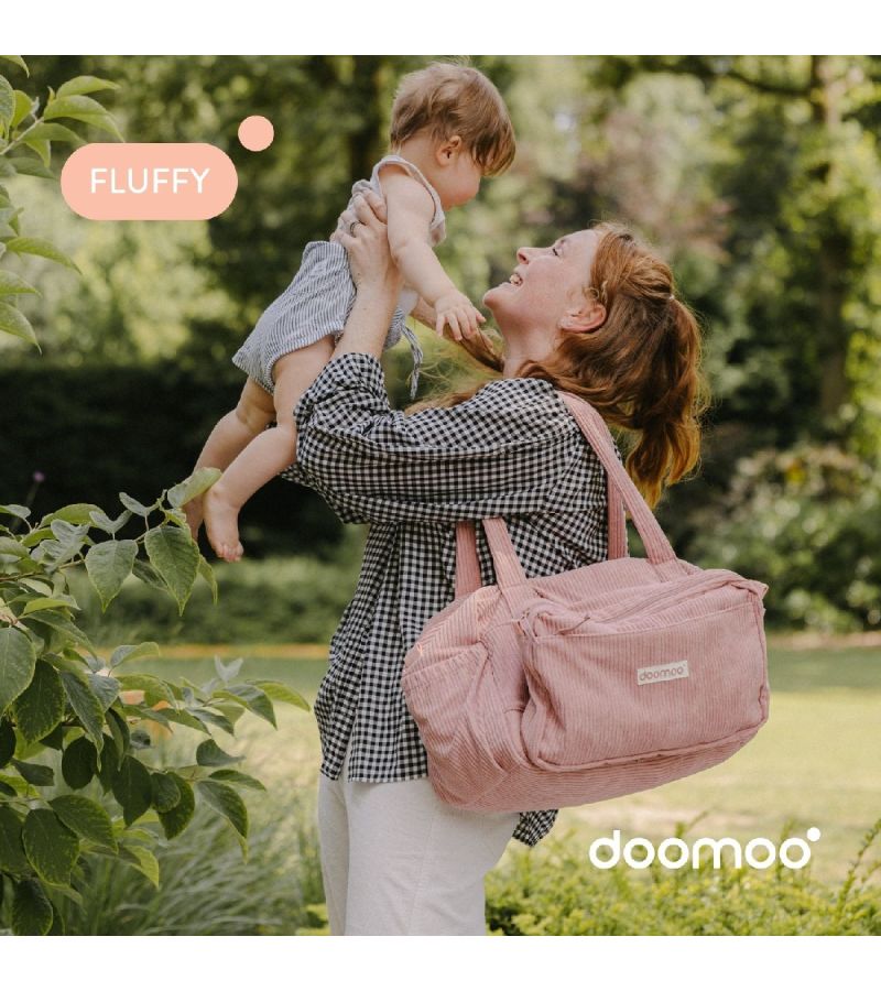 DOOMOO FLUFFY DIAPER BAG PINK - ΤΣΑΝΤΑ ΑΛΛΑΞΙΕΡΑ DMFY03